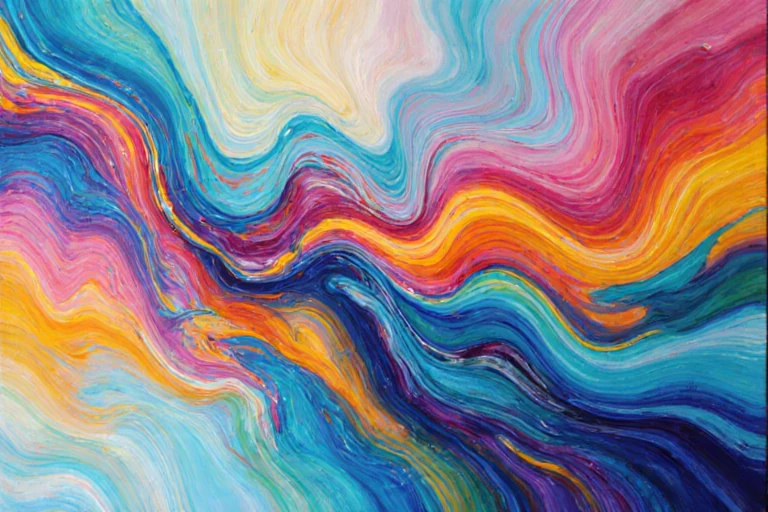 色彩流动的抽象画作
