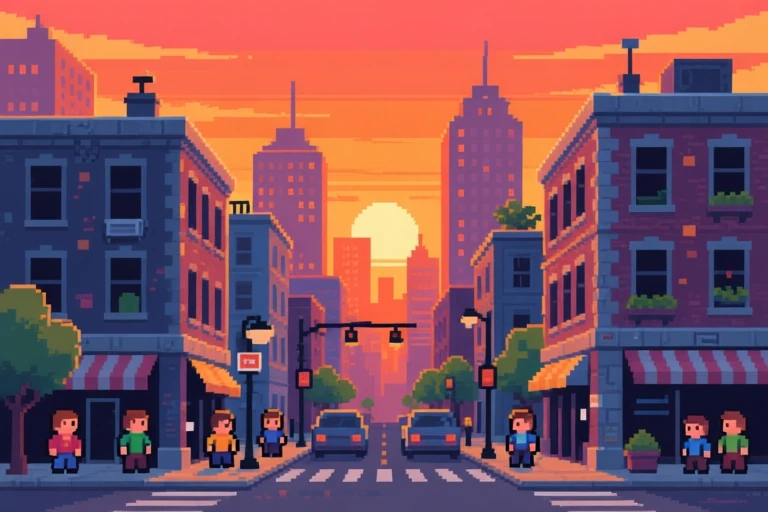 像素风格城市景观